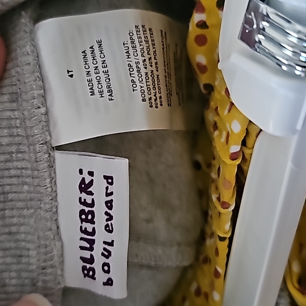 Blueberi Blvd Gray and Yellow Outfit Kid's Top Size 4T Pants Size 5 - Picture 12 of 13